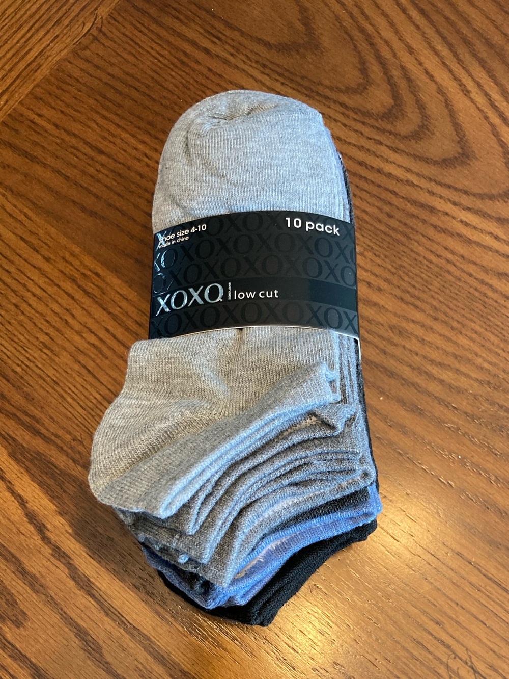 XOXO:  Low Cut Athletic Socks - Black/Grey/White/Blue/Cream (10 Pack)